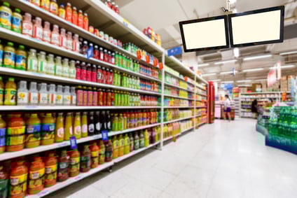 supermarket in blurry for background