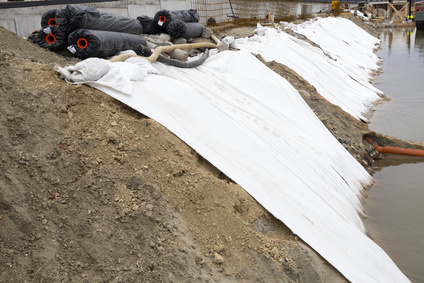 Geotextile river bank protection